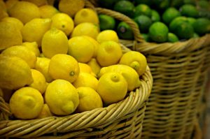 baskets of lemons and limes