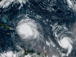 Satellite image of 2 hurricanes